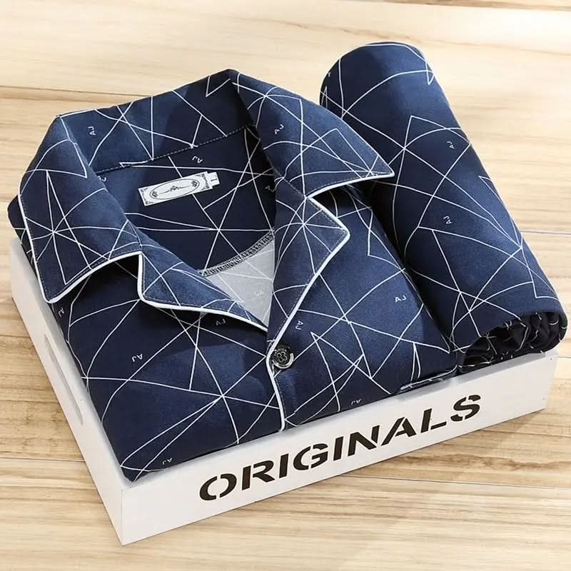 Men's Lightweight Cotton Lounge Shirt & Pant Sleepwear Set