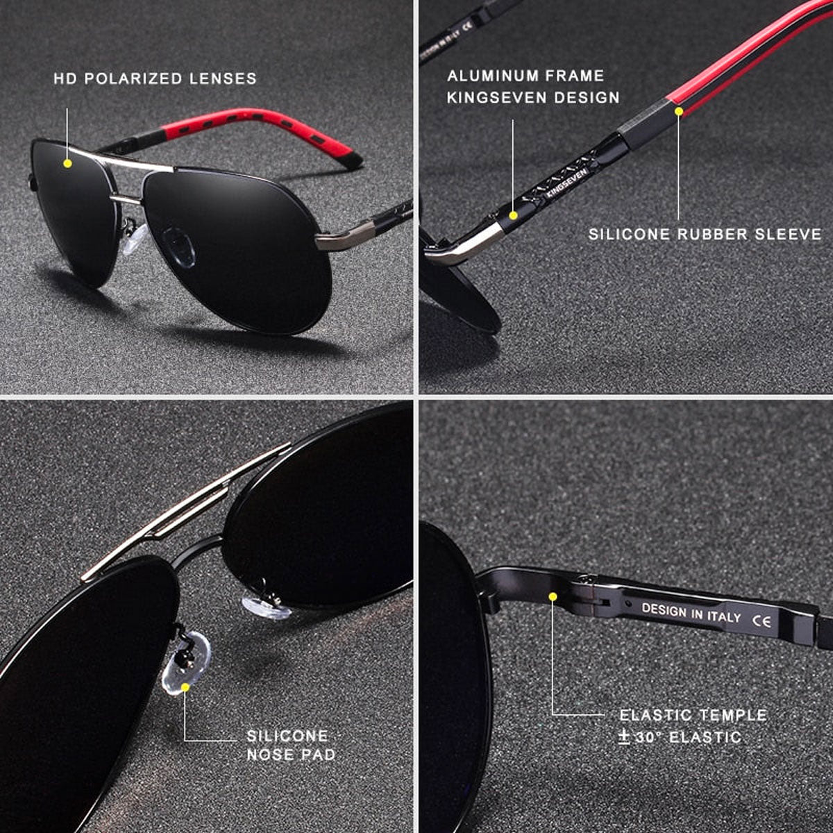 Herren Vintage Aluminium Polarisierte Sonnenbrille | Euroselle