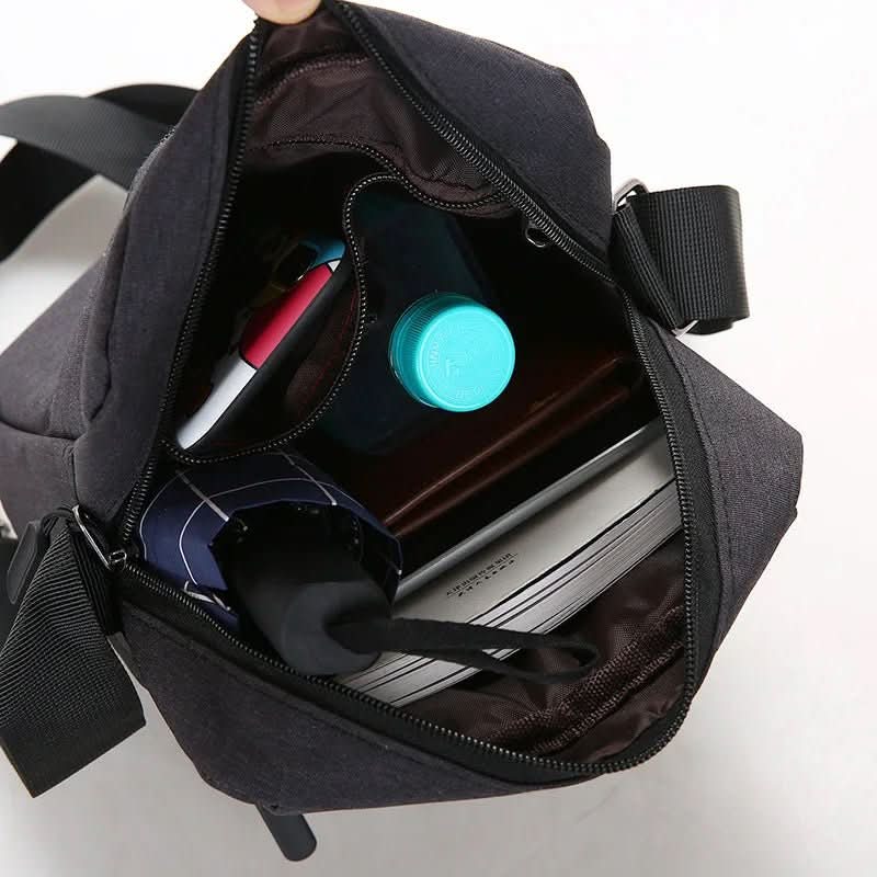Men’s Water-Resistant Crossbody Messenger Bag with Security Zipper