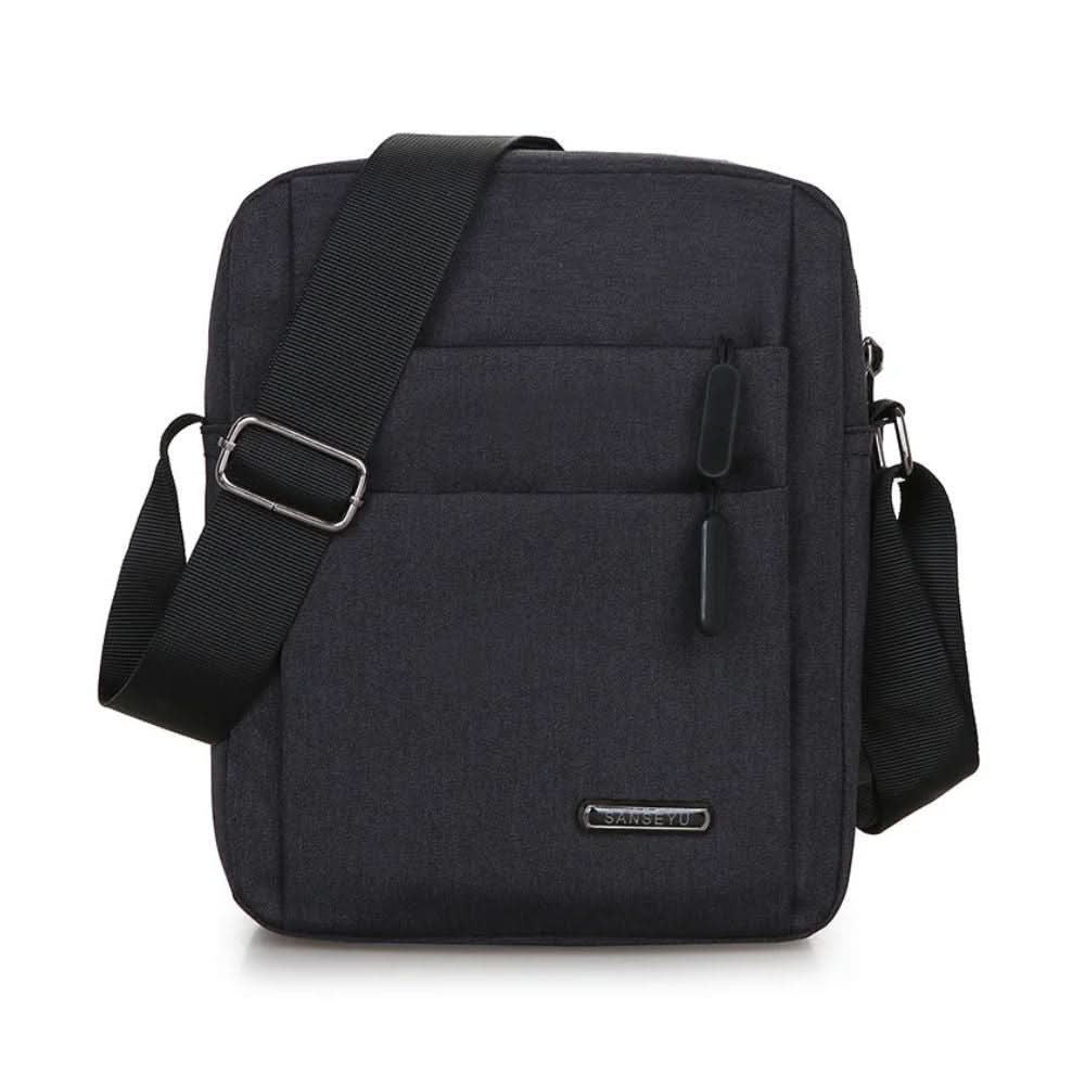 Men’s Water-Resistant Crossbody Messenger Bag with Security Zipper