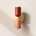 Applique murale moderne du milieu du siècle à deux lumières — Design cylindrique en métal coloré