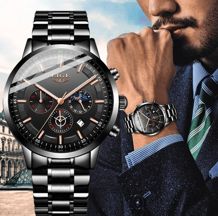 Military Black Steel Watch | Euroselle