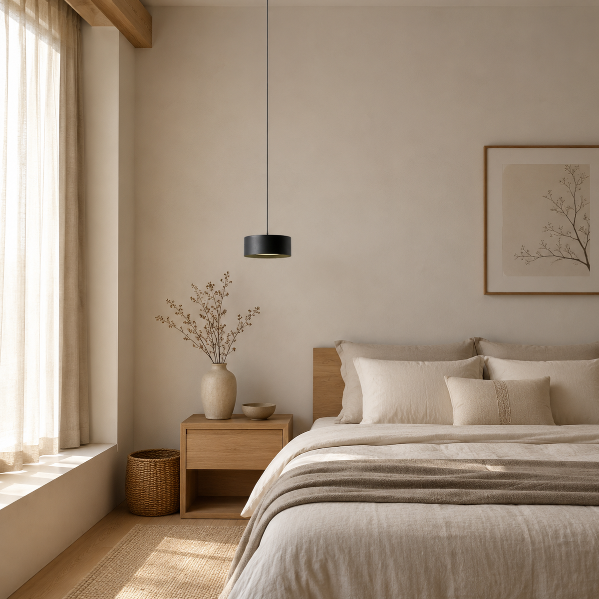 Minimalistisk LED-pendellampa i järn med kupolform — 15 cm bred, 9 cm hög, kompakt design