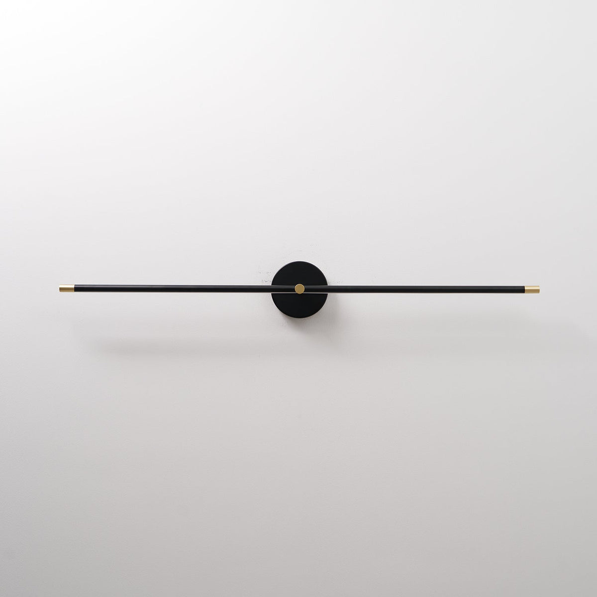 Double Ended LED Wall Sconce — Minimalist Linear Rod Light, Black and Gold