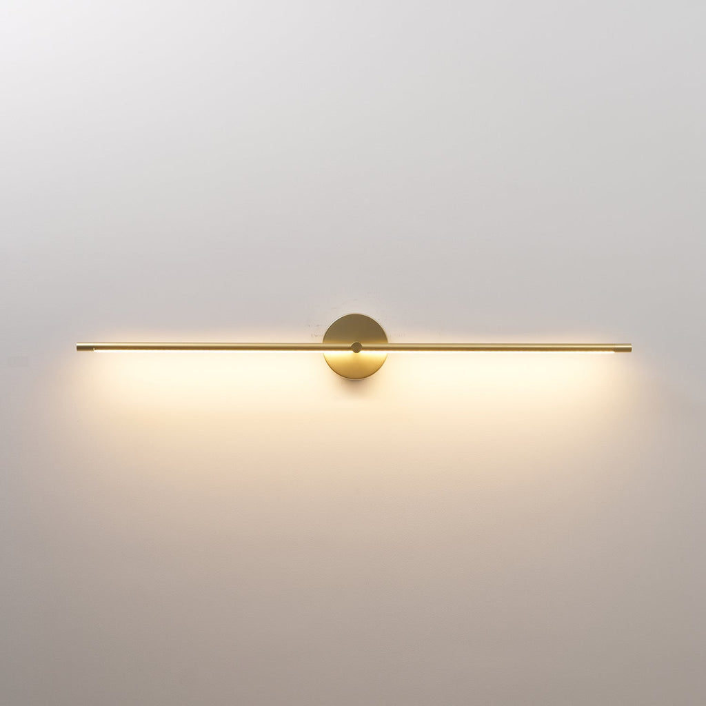 Double Ended LED Wall Sconce — Minimalist Linear Rod Light, Black and Gold