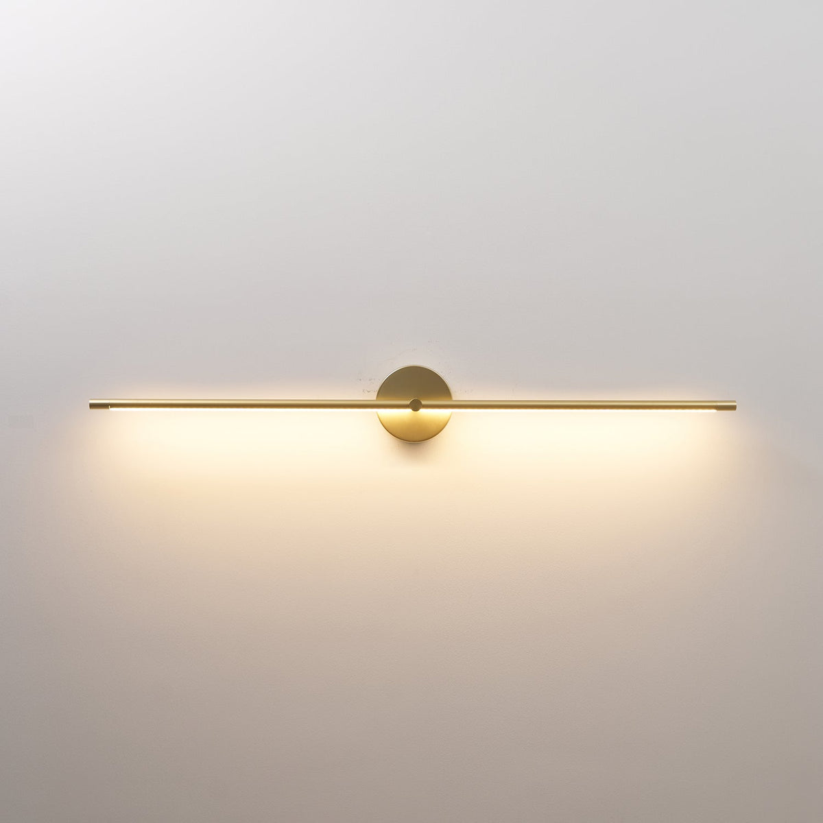 Double Ended LED Wall Sconce — Minimalist Linear Rod Light, Black and Gold