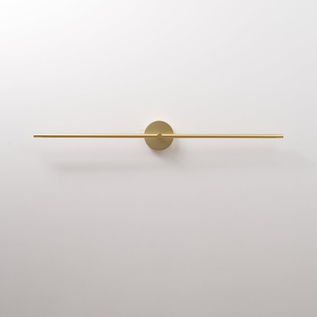 Double Ended LED Wall Sconce — Minimalist Linear Rod Light, Black and Gold