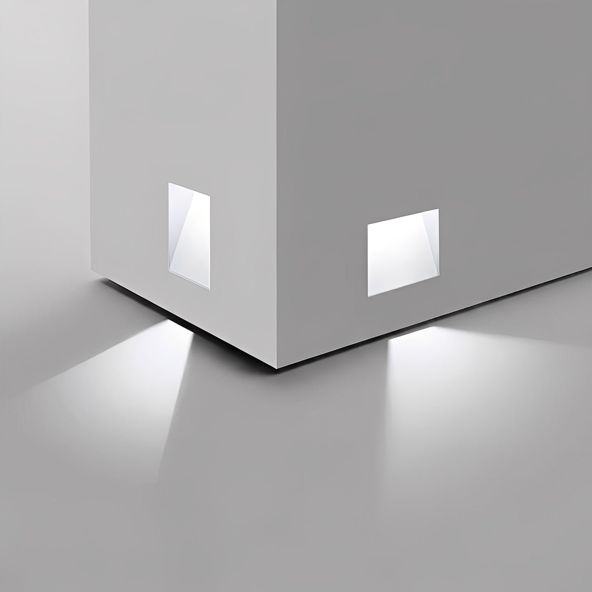 Lampă LED pentru trepte, încastrată, cu senzor de mișcare, din aluminiu alb, 4x1.8x7.9 in