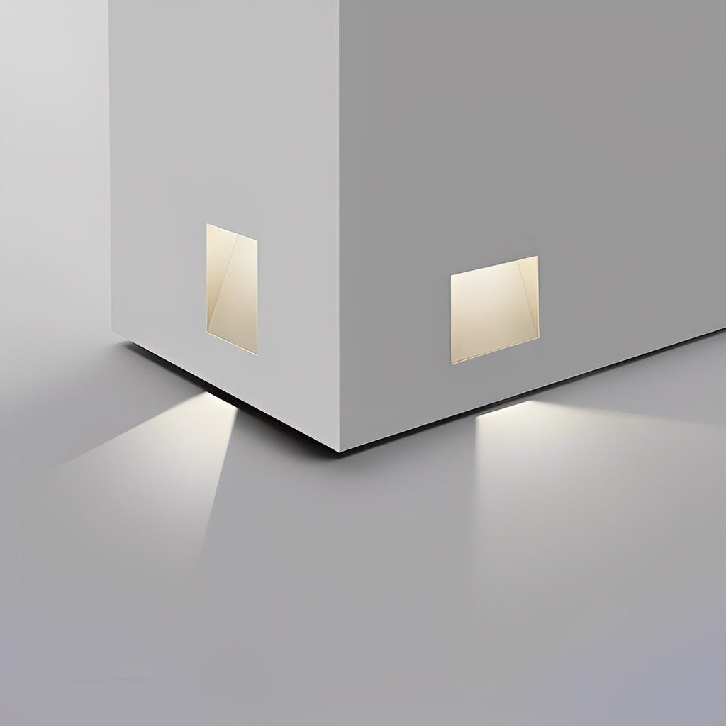 Lampă LED pentru trepte, încastrată, cu senzor de mișcare, din aluminiu alb, 4x1.8x7.9 in