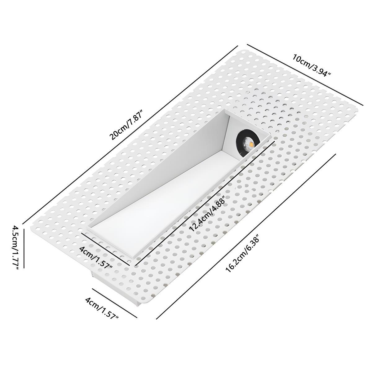 Lampă LED pentru trepte, încastrată, cu senzor de mișcare, din aluminiu alb, 4x1.8x7.9 in