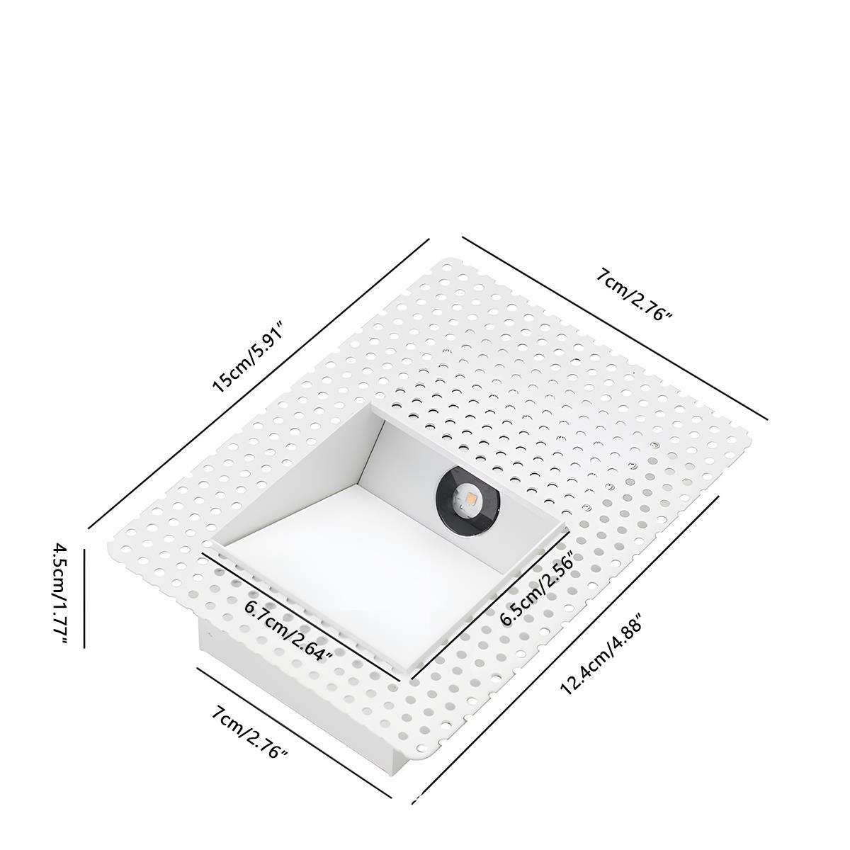 Lampă LED pentru trepte, încastrată, cu senzor de mișcare, din aluminiu alb, 4x1.8x7.9 in
