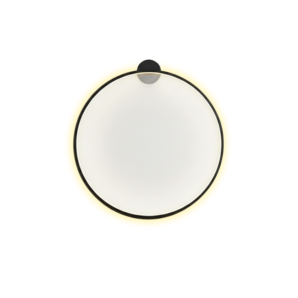 Kerek LED-es fali lámpa — minimalista fekete keret
