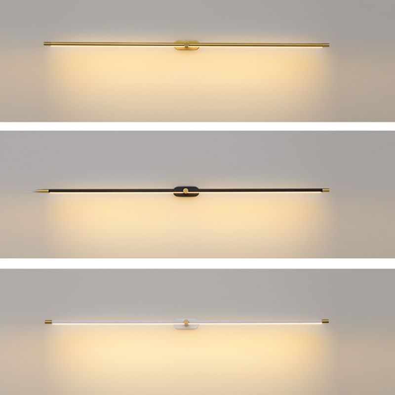 Slim Linear LED Wall Light — Minimalist Horizontal Profile in Black, Gold & White