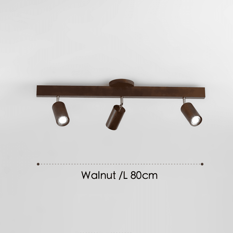 Spot sur rail en bois naturel, 47 in - Projecteurs orientables, de 1 à 5 têtes