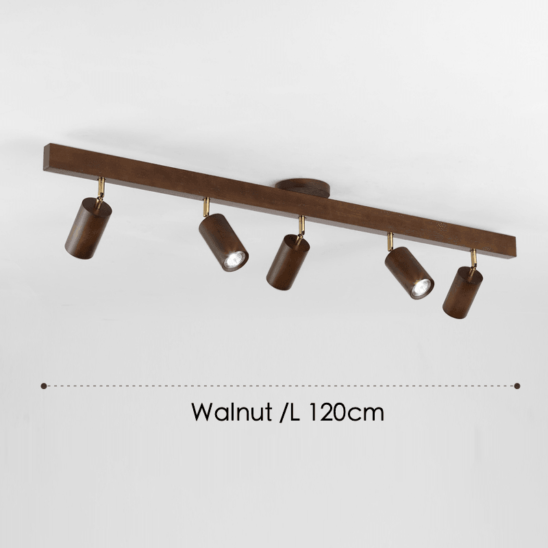 Spot sur rail en bois naturel, 47 in - Projecteurs orientables, de 1 à 5 têtes