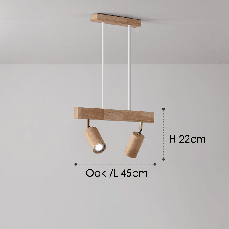 Spot sur rail en bois naturel, 47 in - Projecteurs orientables, de 1 à 5 têtes