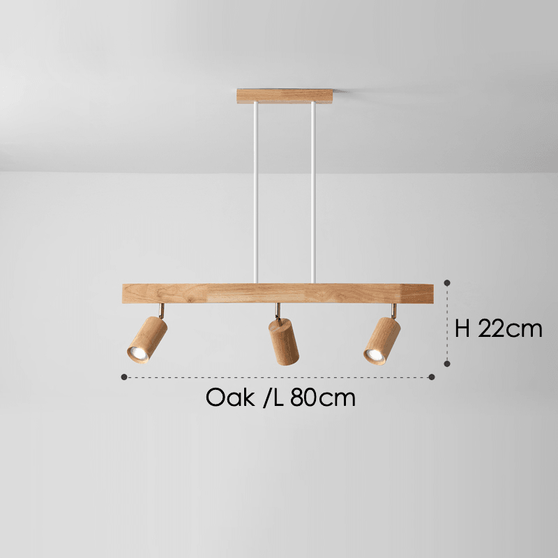 Spot sur rail en bois naturel, 47 in - Projecteurs orientables, de 1 à 5 têtes