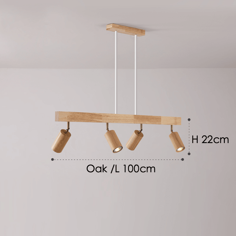 Spot sur rail en bois naturel, 47 in - Projecteurs orientables, de 1 à 5 têtes