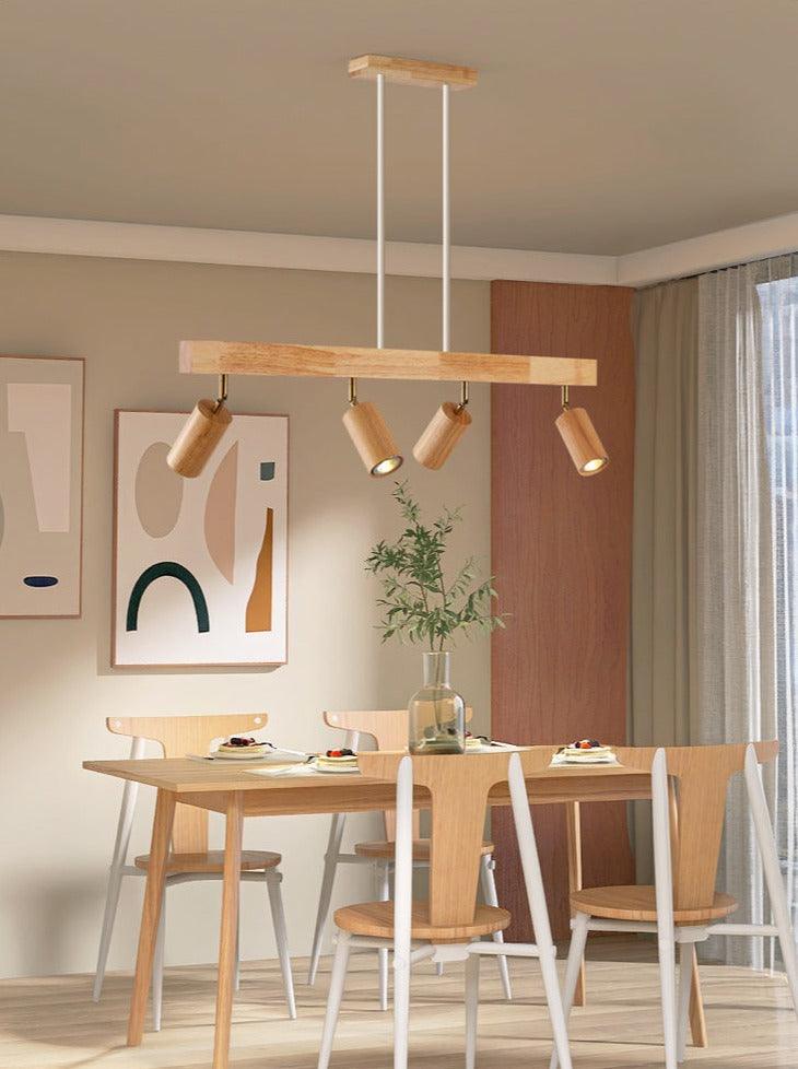Spot sur rail en bois naturel, 47 in - Projecteurs orientables, de 1 à 5 têtes
