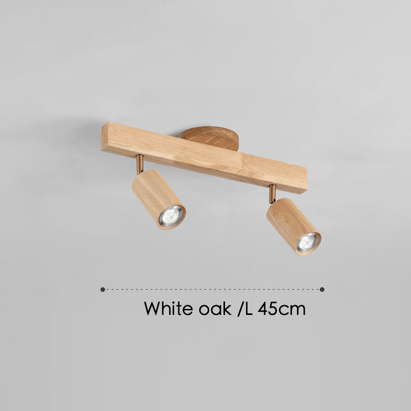 Spot sur rail en bois naturel, 47 in - Projecteurs orientables, de 1 à 5 têtes