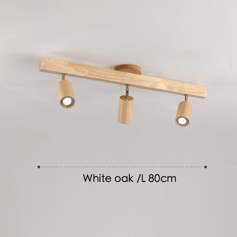 Spot sur rail en bois naturel, 47 in - Projecteurs orientables, de 1 à 5 têtes