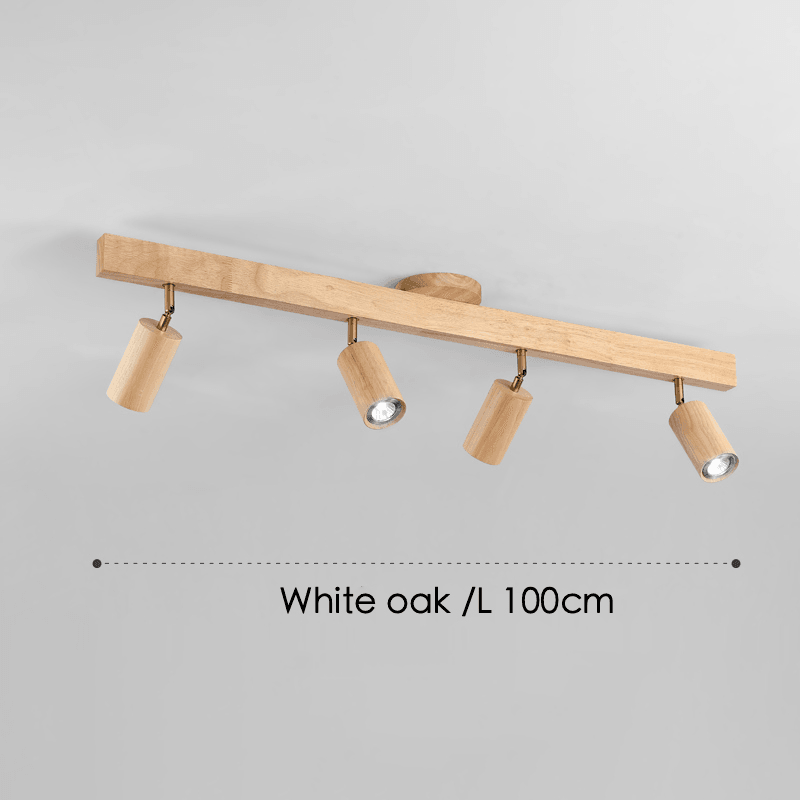 Spot sur rail en bois naturel, 47 in - Projecteurs orientables, de 1 à 5 têtes