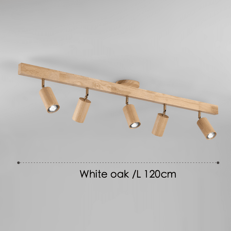 Spot sur rail en bois naturel, 47 in - Projecteurs orientables, de 1 à 5 têtes