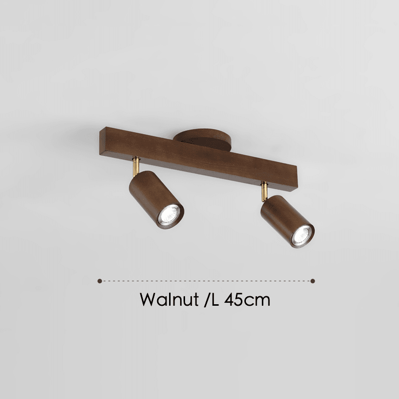 Spot sur rail en bois naturel, 47 in - Projecteurs orientables, de 1 à 5 têtes