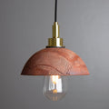 Kingii Ceramic Dome Bathroom Pendant Light 20cm, Red Iron IP44