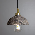 Kingii Ceramic Dome Bathroom Pendant Light 20cm, Black Clay IP44