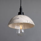 Kingii Marbled Ceramic Dome Bathroom Pendant Light 20cm IP44