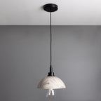 Kingii Marbled Ceramic Dome Bathroom Pendant Light 20cm IP44