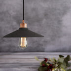 Pyrus Organic Ceramic Pendant Light 28cm, Black Clay