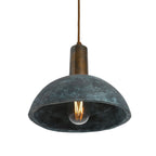 Kauri Organic Ceramic Dome Pendant Light 20cm, Blue Earth