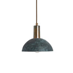 Kauri Organic Ceramic Dome Pendant Light 20cm, Blue Earth