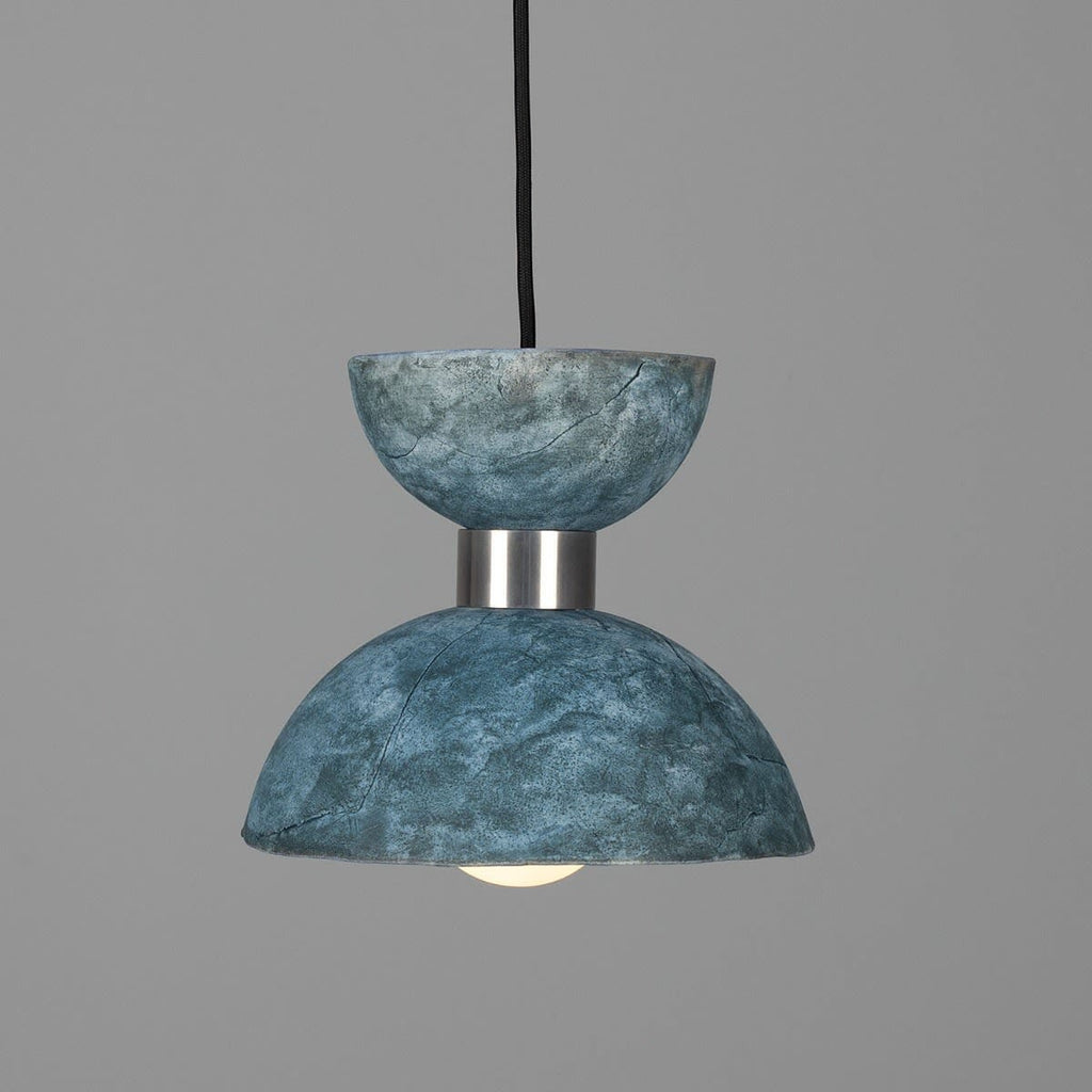 Nakaii Organic Ceramic Pendant Light 20cm, Blue Earth