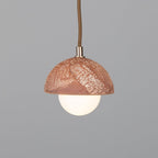Ferox Small Ceramic Dome Pendant Light 14cm, Red Iron