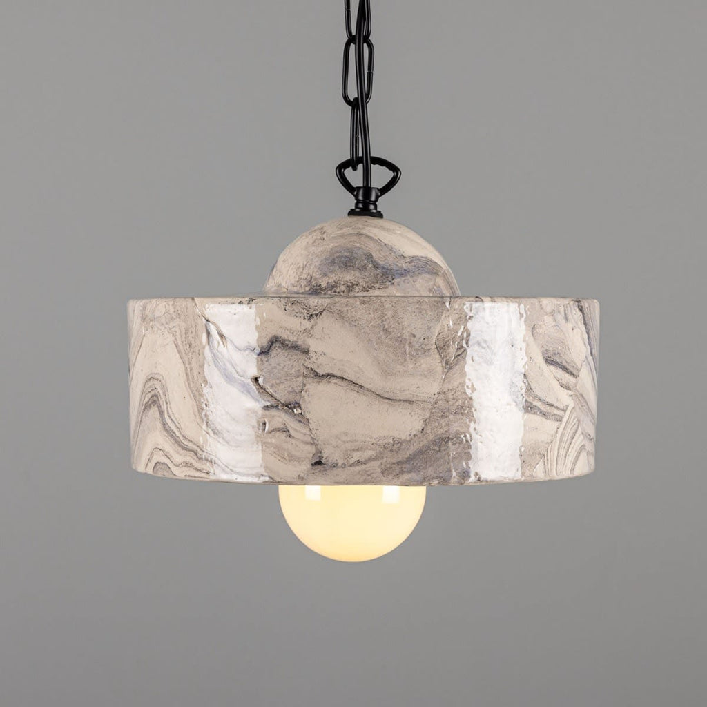 Seville Marbled Ceramic Mid-Century Modern Pendant Light