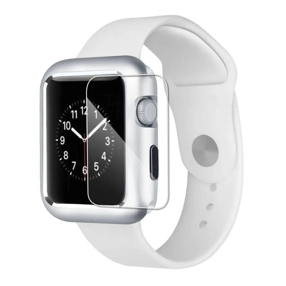 Pancerna metalowa obudowa z wyglądem szkła do Apple Watch Series 1-6 38-44mm