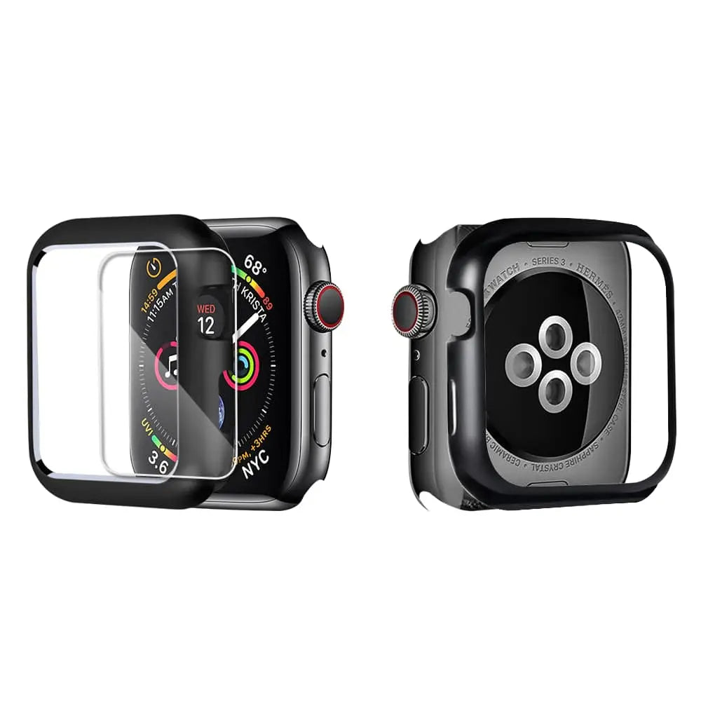 Pancerna metalowa obudowa z wyglądem szkła do Apple Watch Series 1-6 38-44mm