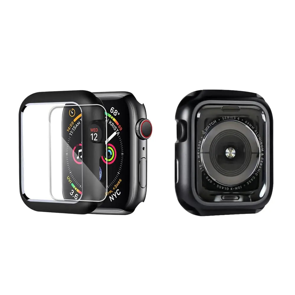 Pancerna metalowa obudowa z wyglądem szkła do Apple Watch Series 1-6 38-44mm