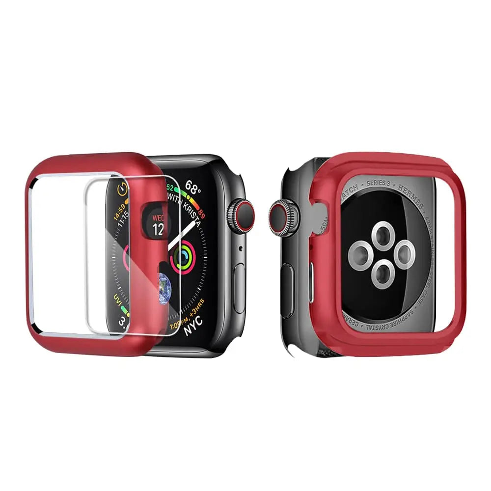 Pancerna metalowa obudowa z wyglądem szkła do Apple Watch Series 1-6 38-44mm