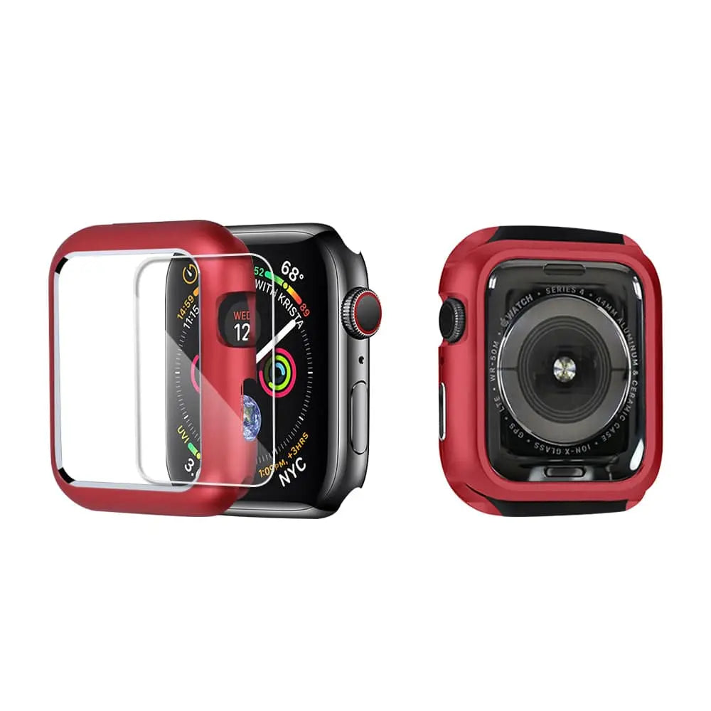 Pancerna metalowa obudowa z wyglądem szkła do Apple Watch Series 1-6 38-44mm