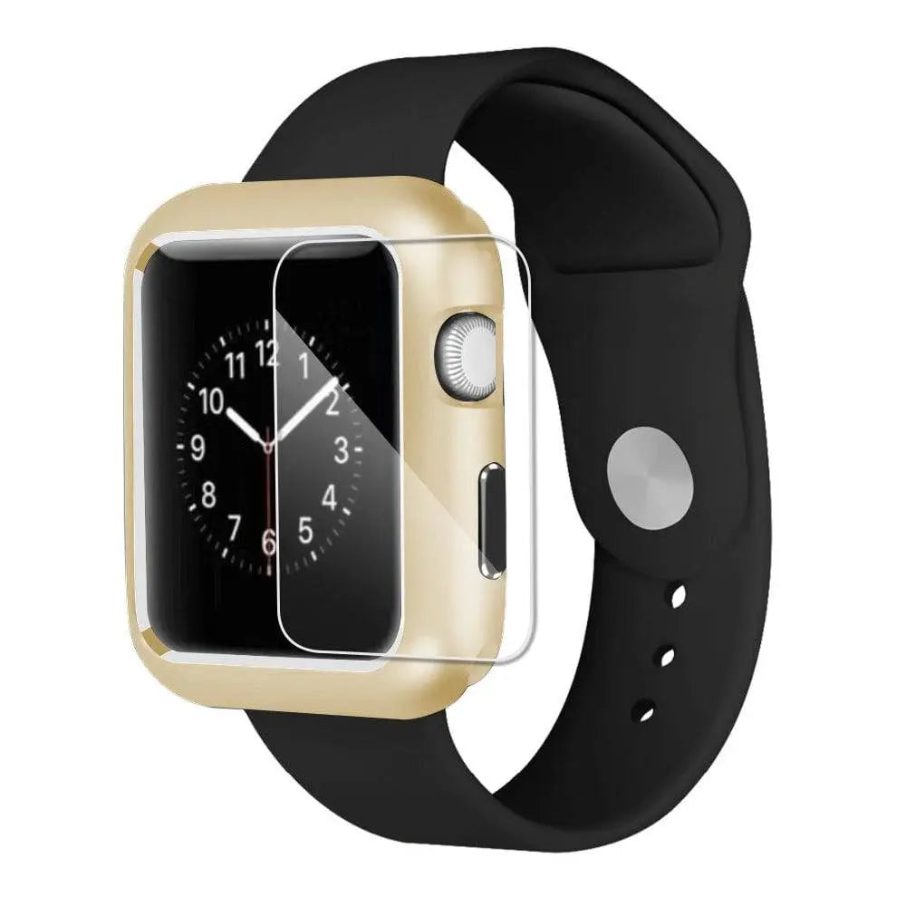 Pancerna metalowa obudowa z wyglądem szkła do Apple Watch Series 1-6 38-44mm