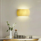 Modern Art Deco Resin Ribbed Wall Sconce Lamp