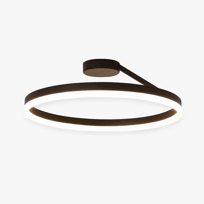 Plafoniera LED circolare — Finitura minimalista nero opaco e bianco brillante