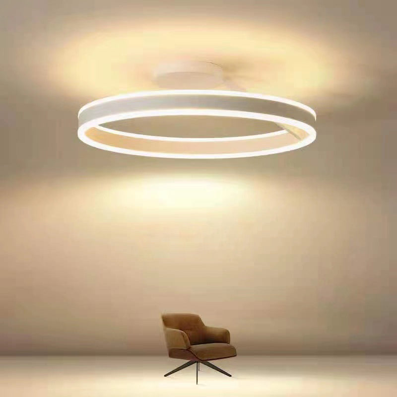 Plafoniera LED circolare — Finitura minimalista nero opaco e bianco brillante