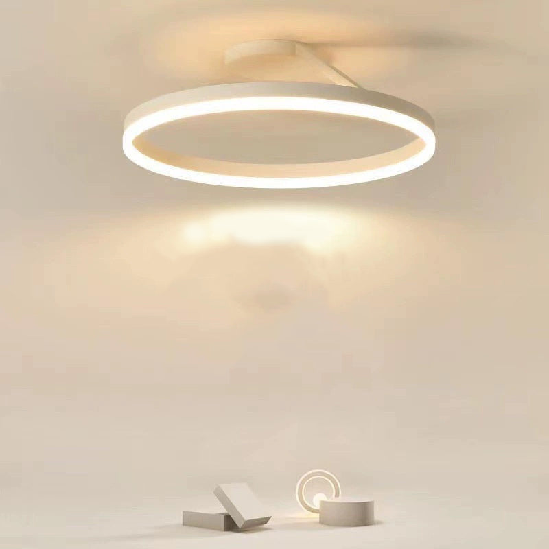Plafoniera LED circolare — Finitura minimalista nero opaco e bianco brillante