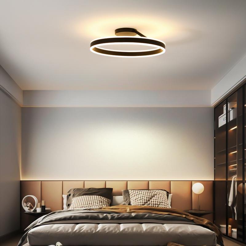 Plafoniera LED circolare — Finitura minimalista nero opaco e bianco brillante