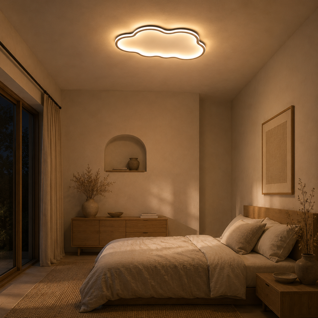 Modern Cloud Silhouette Flush Mount Ceiling Light